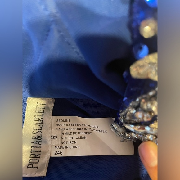Portia and Scarlett Dresses Sequin and Rhinestone Gown Cobalt Blue Size:6 - Picture 13 of 14